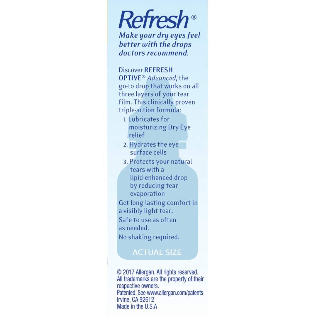 REFRESH OPTIVE® ADVANCED Lubricant Eye Drops image number 9