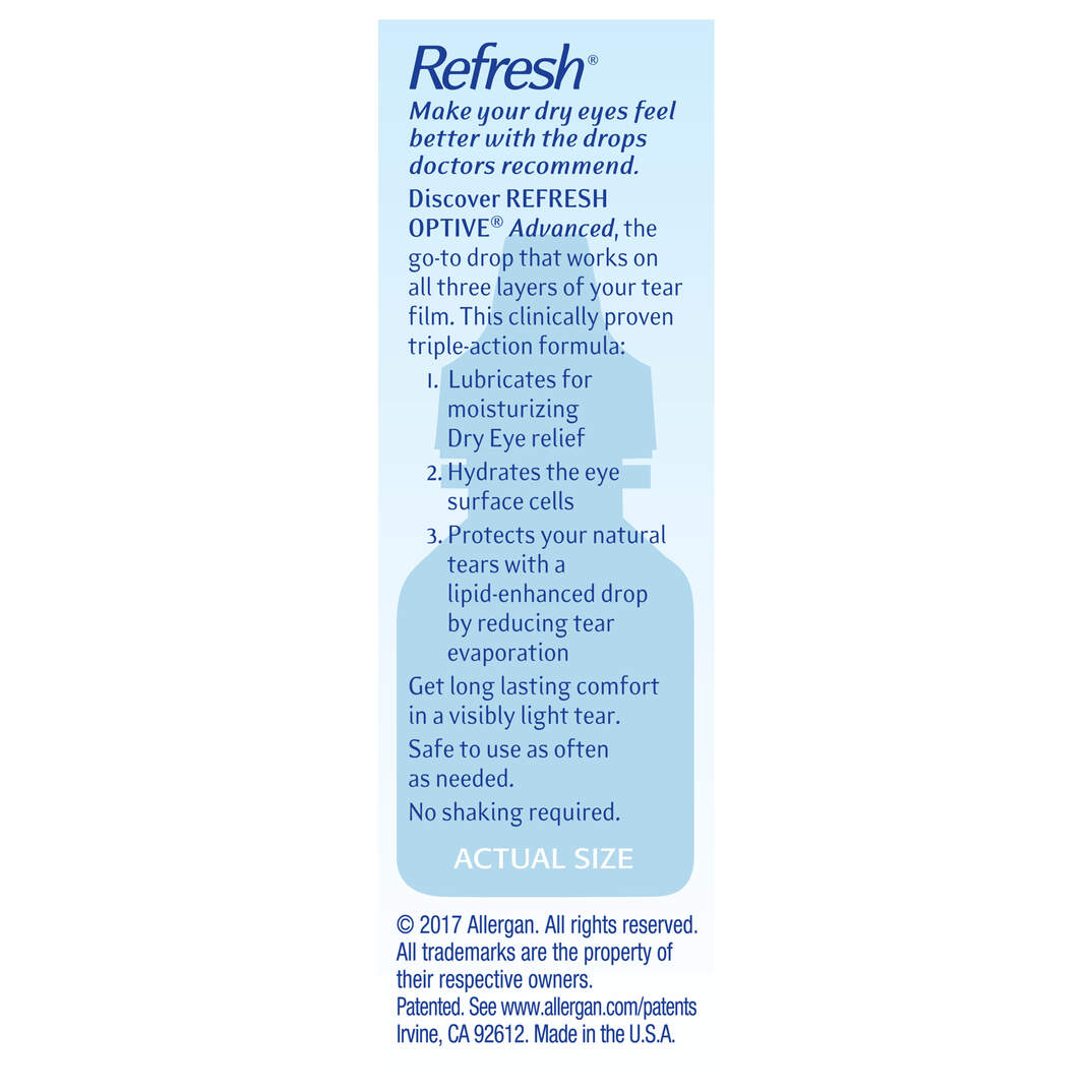 REFRESH OPTIVE® ADVANCED Lubricant Eye Drops image number 11